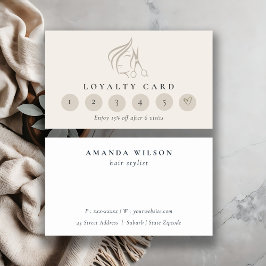 Elfenbeinhaarstylistin Schere 6 Punch Loyalität Visitenkarte
