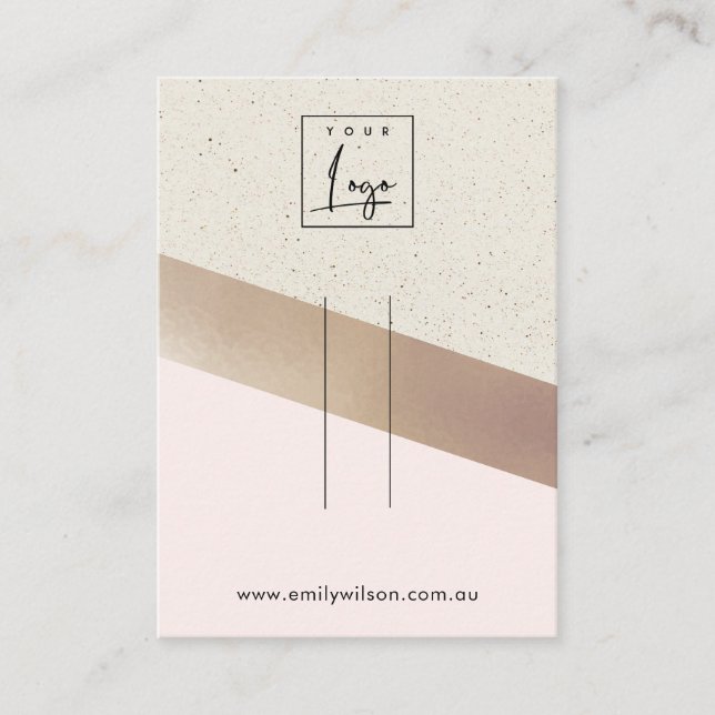 Elfenbeinhalterung Rose Gold Foil Pink Cement Clip Visitenkarte (Vorderseite)
