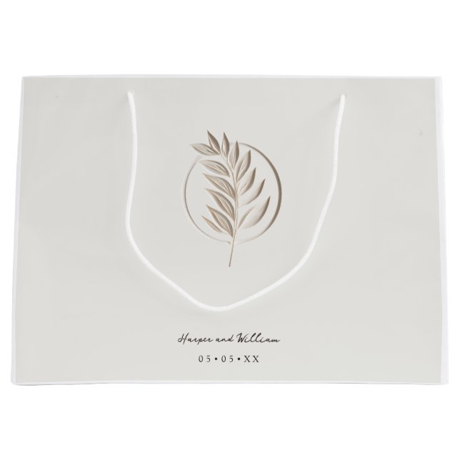 Elfenbeinhochzeit Große Geschenktüte (Vorderseite)