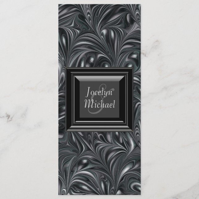 Elfenbeinhochzeiten: Schwarz-weiße marmorierte Hoc Programm (Vorderseite)