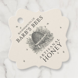 Elfenbeinhoney-Label (Extravagant Square Vintag Sk Geschenkanhänger