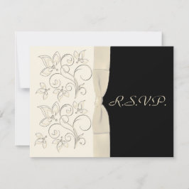 Elfenbeinkarte und schwarze R.S.V.P. RSVP Karte