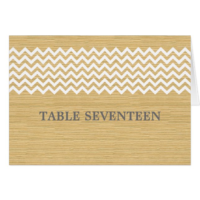 Elfenbeinkarte Zickzack Tischnummer (Vorderseite (Horizontal))