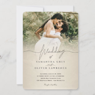 Elfenbeinküche Minimalistisches Foto Hochzeitseinl Einladung