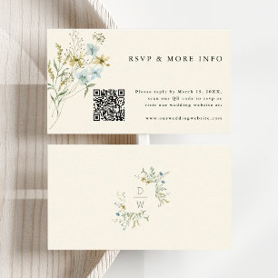 Elfenbeinküche Wildblume Moderne Boho Wedding RSVP Begleitkarte