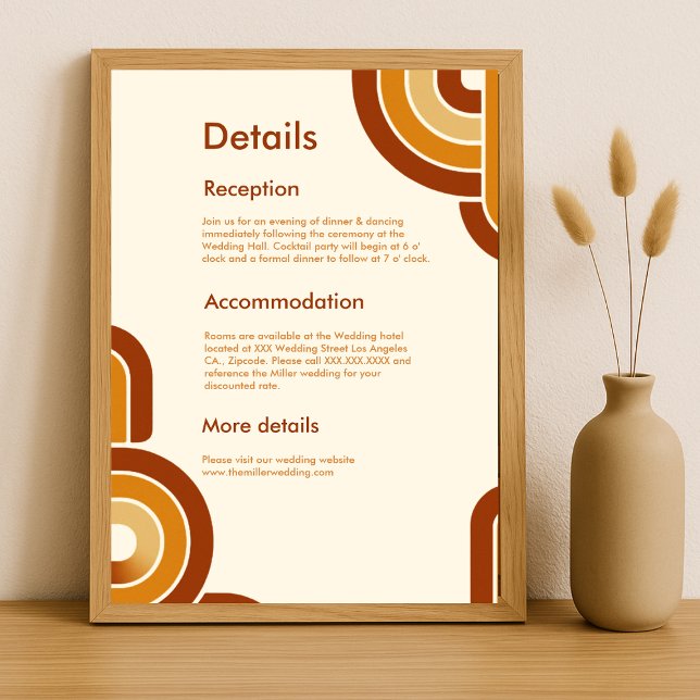 Elfenbeinkühne Retro-Hochzeit der 1970er Jahre Begleitkarte (Von Creator hochgeladen)