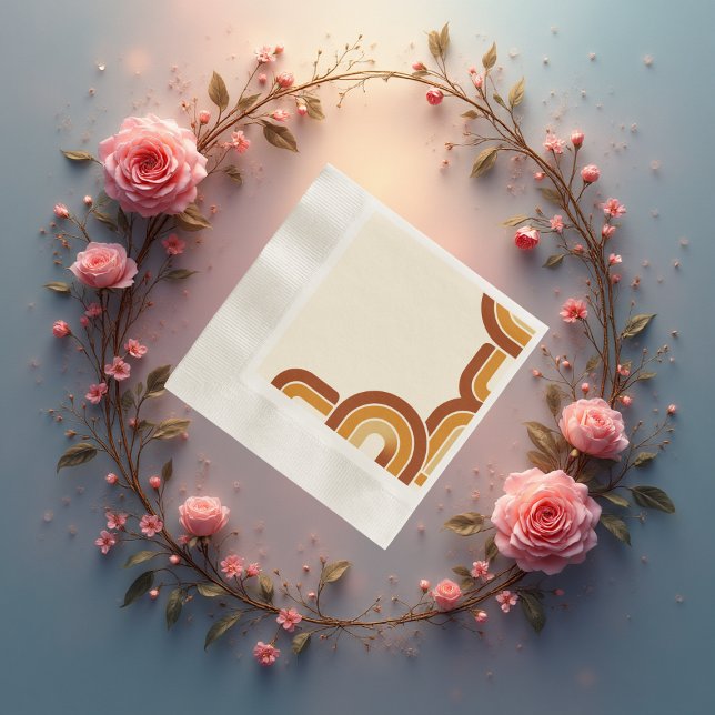 Elfenbeinkühne Retro-Hochzeit der 1970er Jahre Serviette (Von Creator hochgeladen)