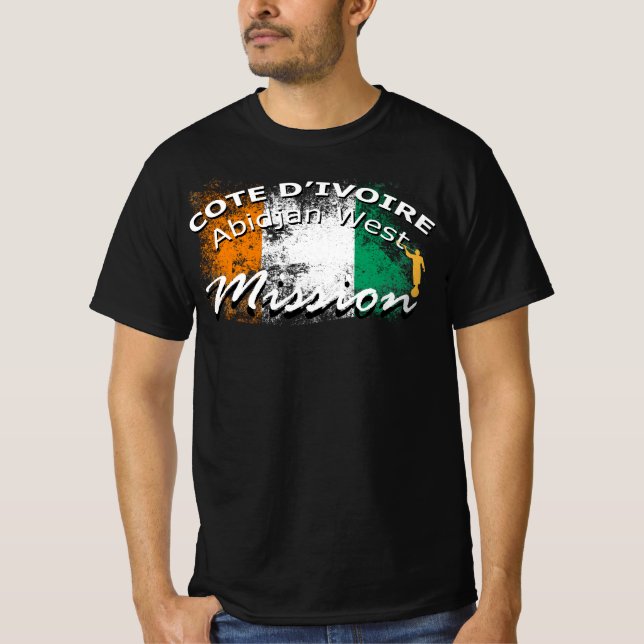 Elfenbeinküste Abidjan West Mormon LDS-Mission T-Shirt (Vorderseite)