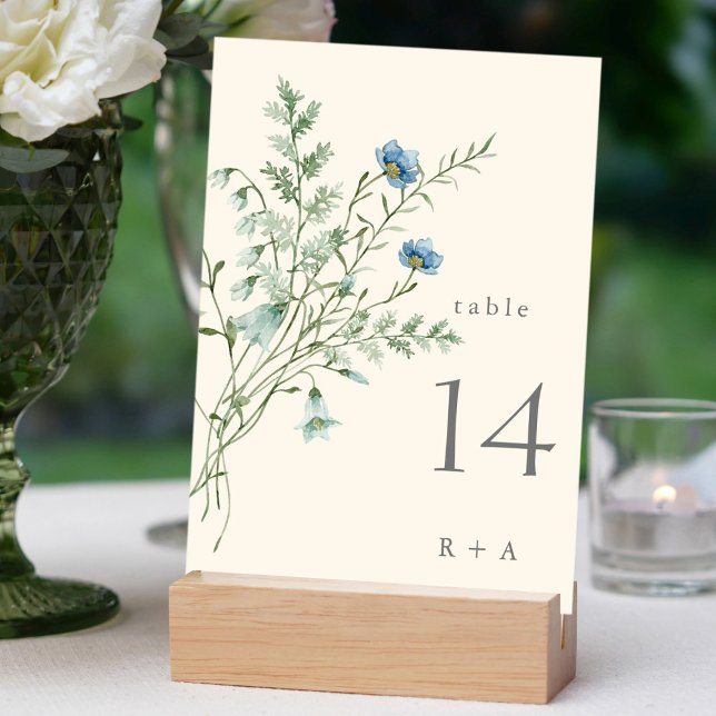 Elfenbeinküste Elegante Wildblumen Hochzeit Tischnummer (Von Creator hochgeladen)