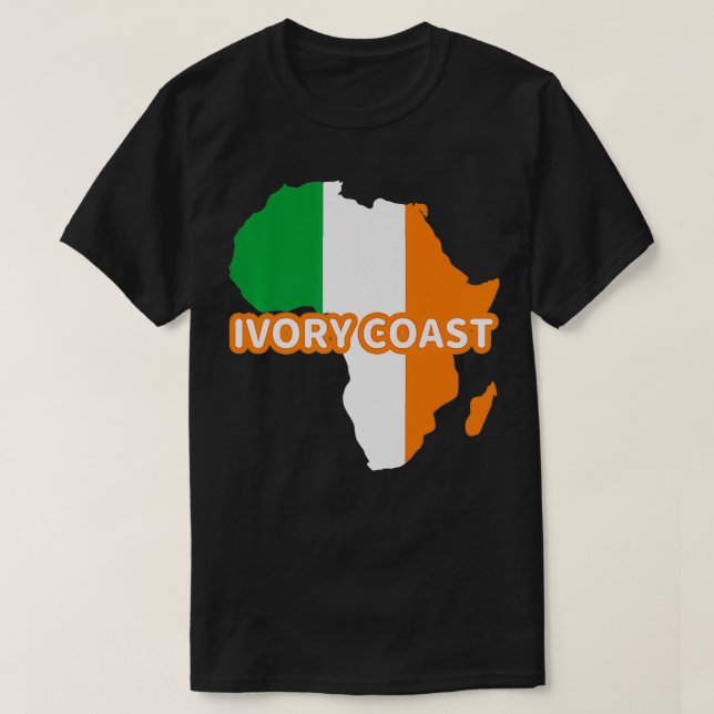 Elfenbeinküste Elfenbeinküste - Flag Karte Afrika  T-Shirt (Design vorne)