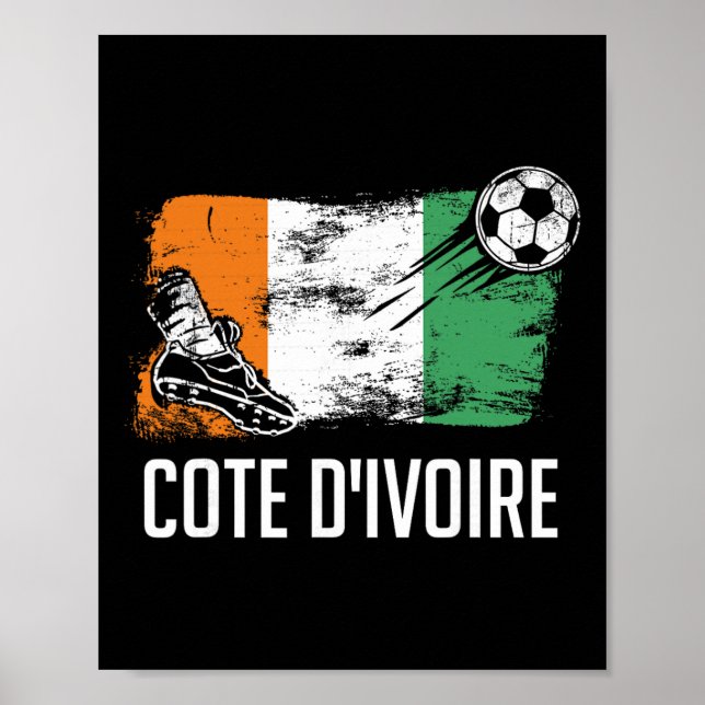 Elfenbeinküste Flagge Jersey Elfenbeinküste Fußbal Poster (Vorne)