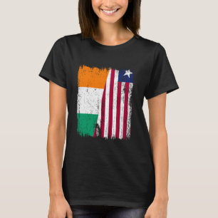 Elfenbeinküste Liberia Halbflagge Ivorisch Liberia T-Shirt