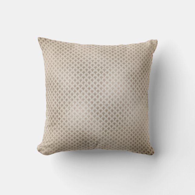 Elfenbeinküste Seashells Art Deco Titanium Pillow Kissen (Vorderseite)