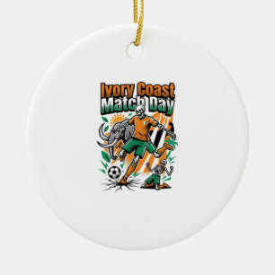 Elfenbeinküste Spieltags-Skelett-Stürmer-Nationen- Keramik Ornament