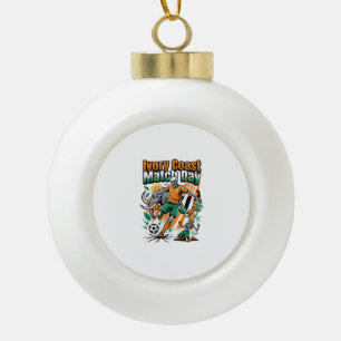Elfenbeinküste Spieltags-Skelett-Torschütze-Nation Keramik Kugel-Ornament