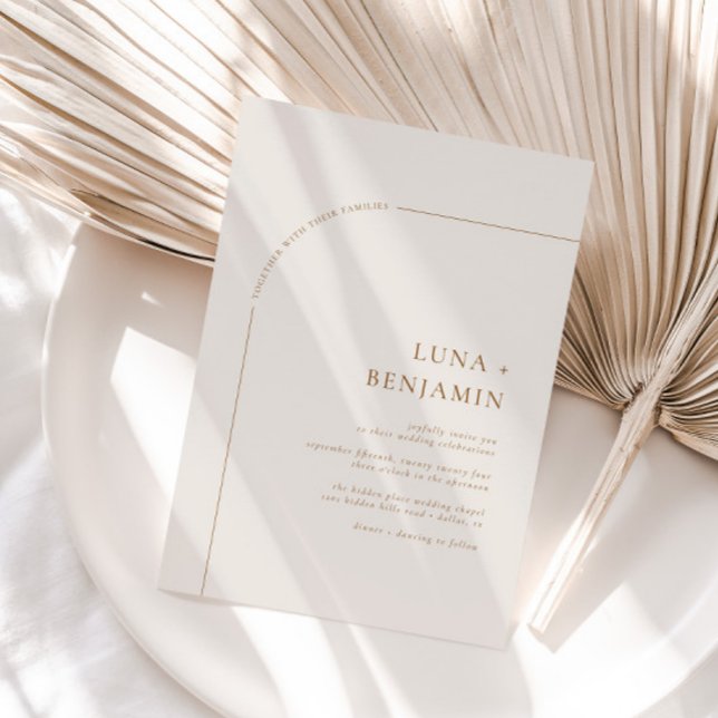 Elfenbeinküste und bernsteinfarbene Minimalistisch Einladung (Available for print and instant digital download!)