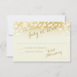 Elfenbeinküste und goldene Sparkle Lights-UAWG RSVP Karte