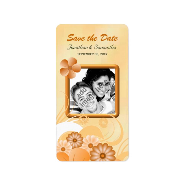 Elfenbeinküste und goldenes Foto Save the Date Lab Adressaufkleber (Vorne)