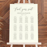 Elfenbeinküste und Taupe 12 Tabelle Hochzeitskarte