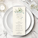 Elfenbeinküste Wildblume Hochzeitsmenü Menükarte<br><div class="desc">Dieses elegante Hochzeitsmenü besticht durch hübsche,  handbemalte Wildblumen in Aquarellfarben,  die als Bouquet angeordnet sind und sich ideal für den Frühling,  den Sommer oder für Hochzeiten im Herbst eignen. Für eine weiter gehende Anpassung dieses Designs klicken Sie bitte auf den BUTTON BLAU DESIGN TOOL oben! Matching-Elemente sind ebenfalls verfügbar.</div>