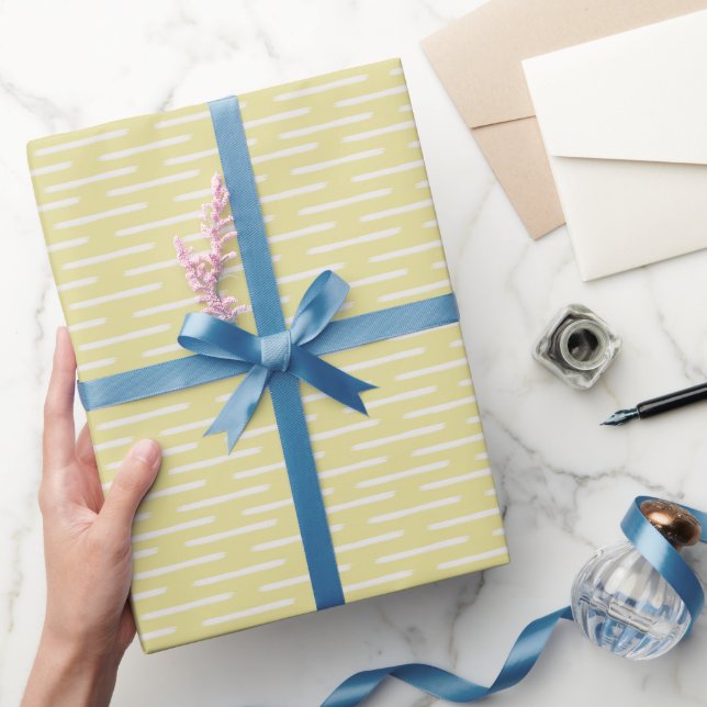 Elfenbeinlinien auf Gelb Geschenkpapier (Schenken)