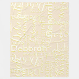Elfenbeinnamen auf Champagner Zeitloser Stil Fleecedecke