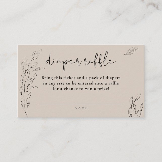 Elfenbeinneutrale minimale blumenfreie Windel-Tomb Begleitkarte (Vorderseite)