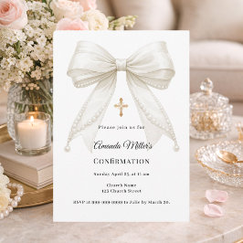 Elfenbeinperlen Mädchen elegant Konfirmation Einladung