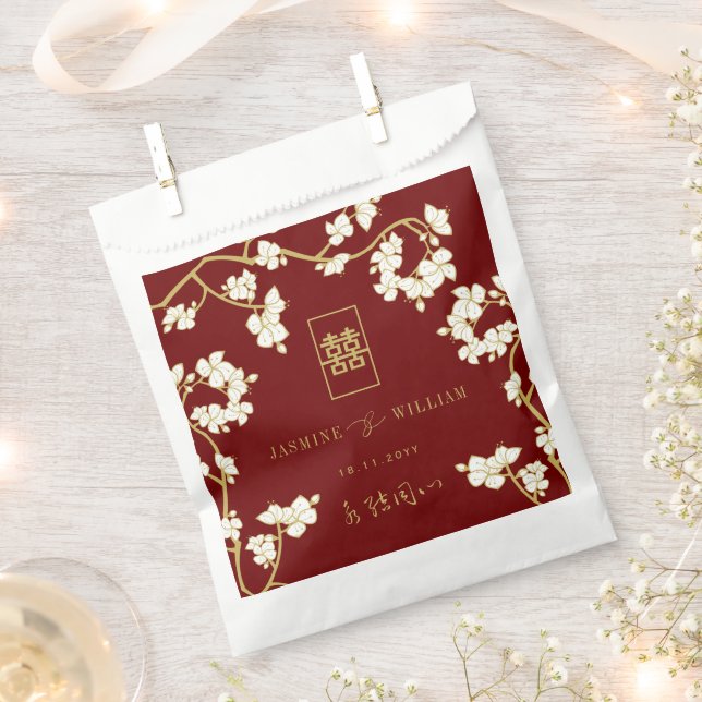 Elfenbeinpfirsich/Pflaumenblüten Hochzeit des dopp Geschenktütchen (Ausgeschnitten)