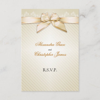 Elfenbeinribbon-Goldstreifen UAWG Note V2 RSVP Karte