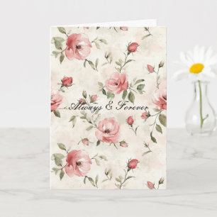 Elfenbeinrosa Roses Floral Forever Love Karte