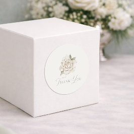 Elfenbeinrose „Dankeschön“ Hochzeit Runder Aufkleber