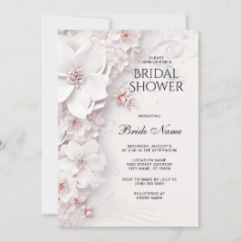 Elfenbeinrot Rosa Brautparty Einladung