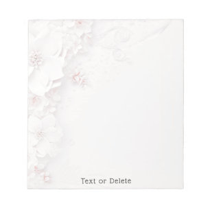 Elfenbeinrot, rosa, floraler Notepad Notizblock