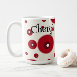 Elfenbeinrote Punkte Funky Whimsical Kreis Muster  Kaffeetasse