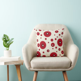 Elfenbeinrote Punkte Funky Whimsical Kreis Muster  Kissen