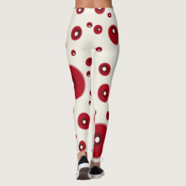 Elfenbeinrote Punkte Funky Whimsical Kreis Muster  Leggings