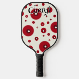 Elfenbeinrote Punkte Funky Whimsical Kreis Muster  Pickleball Schläger