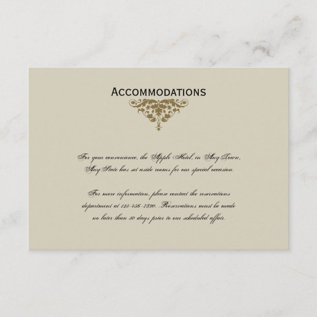 Elfenbeinschwarz und Goldklemme Begleitkarte (Vorderseite)