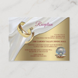 Elfenbeinseide, Goldeln & Perlen und Marmor Begleitkarte