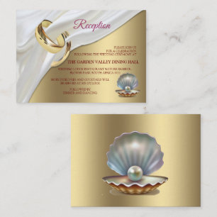 Elfenbeinseide, Goldeln & Perlen und Marmor Begleitkarte