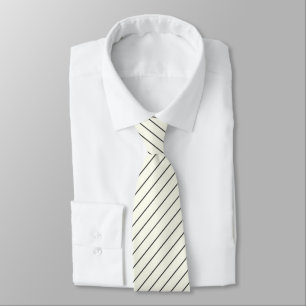 Elfenbeinweiß mit Karkohle Grau Pinstripes Krawatte