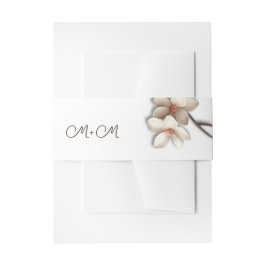 Elfenbeinweiße 3D-Magnolie Hochzeit Einladungsbanderole