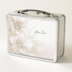 Elfenbeinweiße Blumen Lunchbox