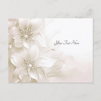 Elfenbeinweiße Blumen Postkarte