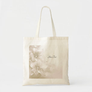 Elfenbeinweiße Blumen-Tasche Tragetasche