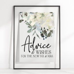 Elfenbeinweiße Rosen Blumenkarte & Geschenke Poster