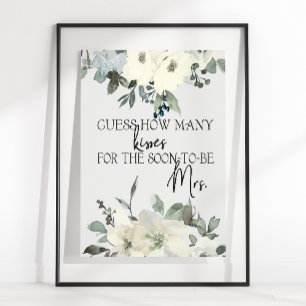 Elfenbeinweiße Rosen Errate wie viele Küsse Spiel Poster