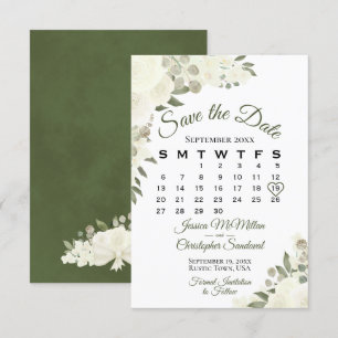 Elfenbeinweißer Hochzeitkalender Save The Date