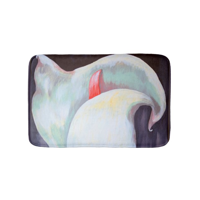 Elfenbeinweißer Orchid mit Lilac Lemon Hues Badematte (Vorderseite)